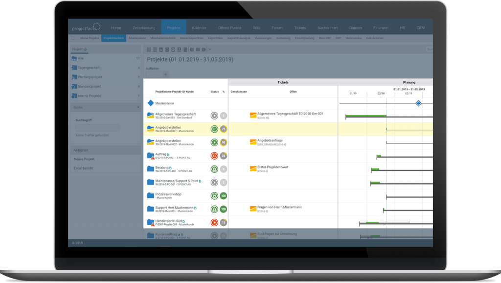 Multiprojektmanagement mit projectfacts