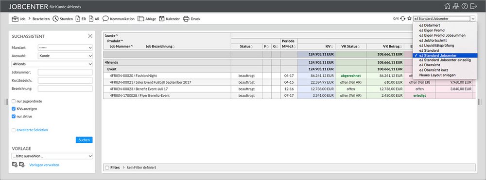 Screenshot dashboard easyJOB im Agentursoftware-Guide