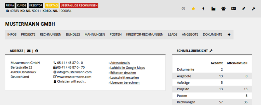 Feiertagswarnung in KBMpro im Agentursoftware Guide