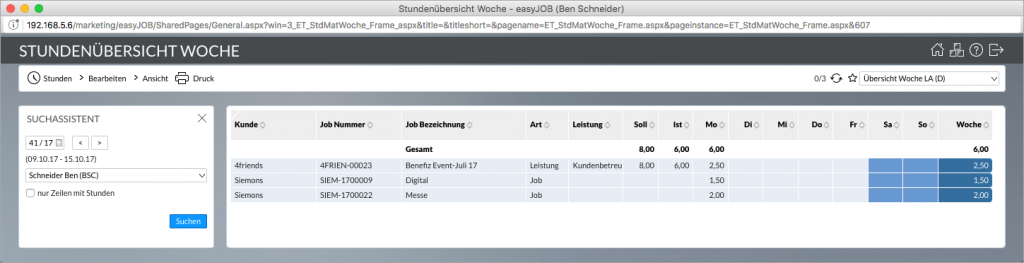 stundenuebersicht_woche easyjob im agentursoftware-guide