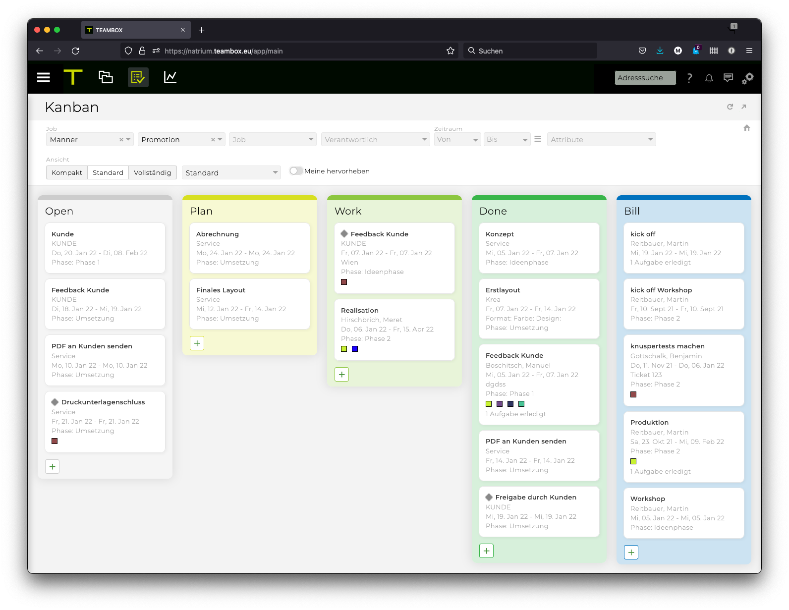 Roadmap Agentursoftware Teambox 2022