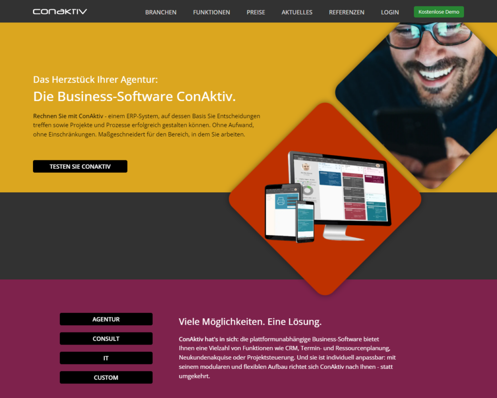 conaktiv.de_Webseite Artikel im Agentursoftware-Guide.de