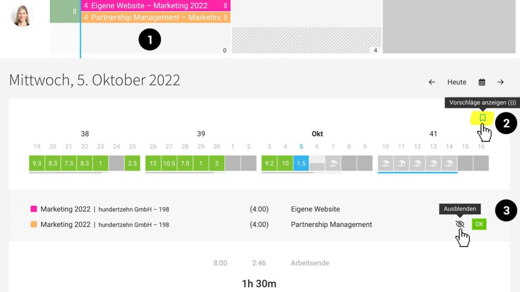 MOCO im Agentursoftware-Guide planung-in-zeiterfassung-anzeigen