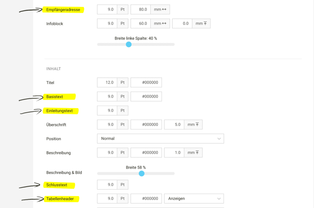 MOCO im Agentursoftware-Guide layout-einstellungen-rechnungen