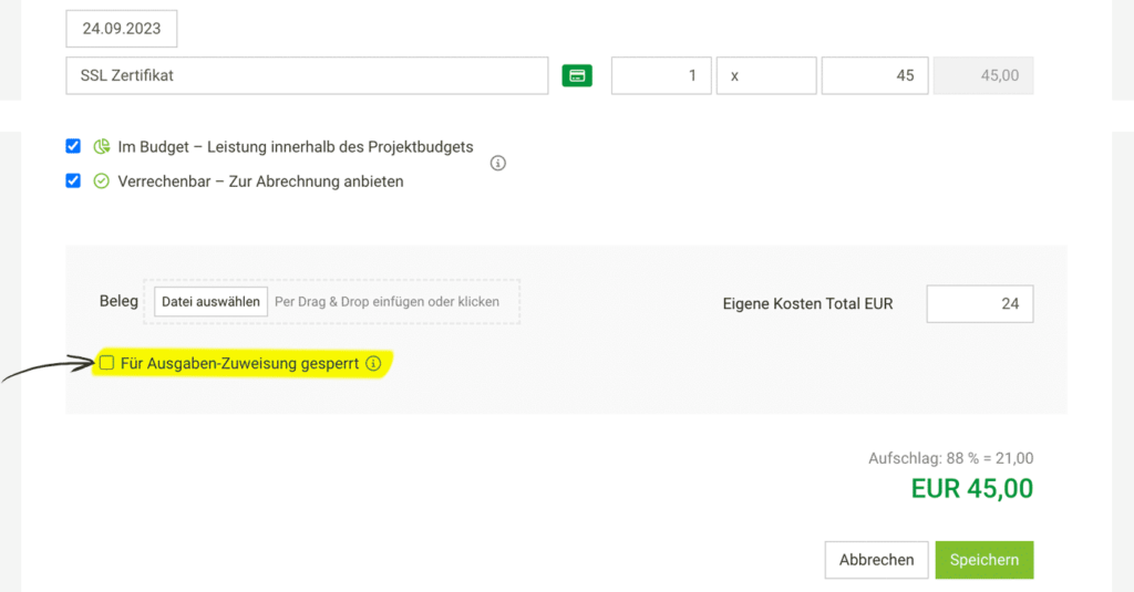 MOCO im Agentursoftware Guide Screenshot fremdkosten-zuweisung-eingangsrechnungen