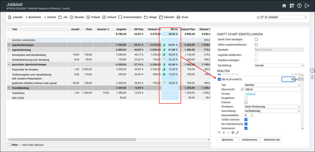 easyJob Jobblatt screenshot edv