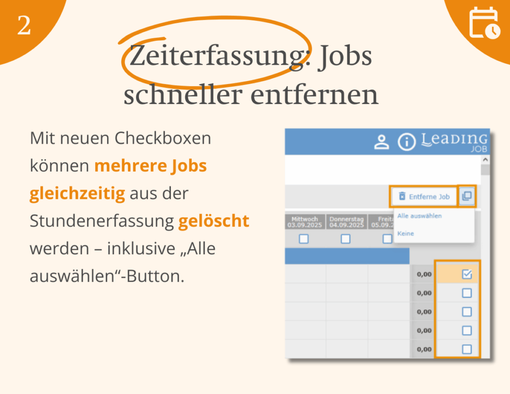 LEADING Job Release 25.6 Zeiterfassung
