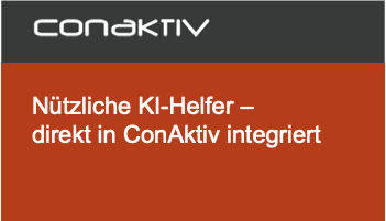 ConAktiv-KI-Funktionen sind die nützlichen KI-Helfer, die direkt integriert sind