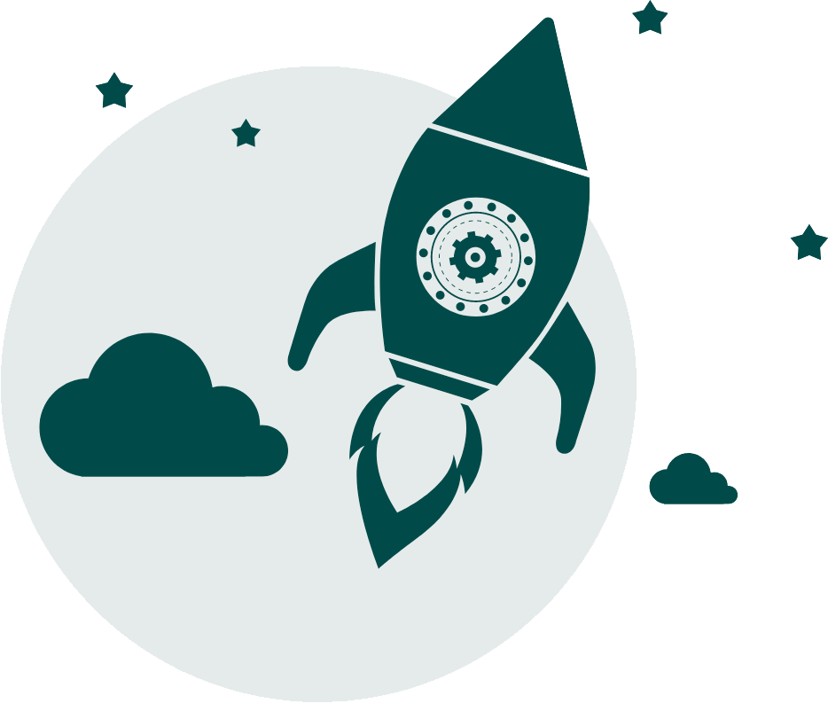 Grafik QuoJob Abbildung mit Rakete