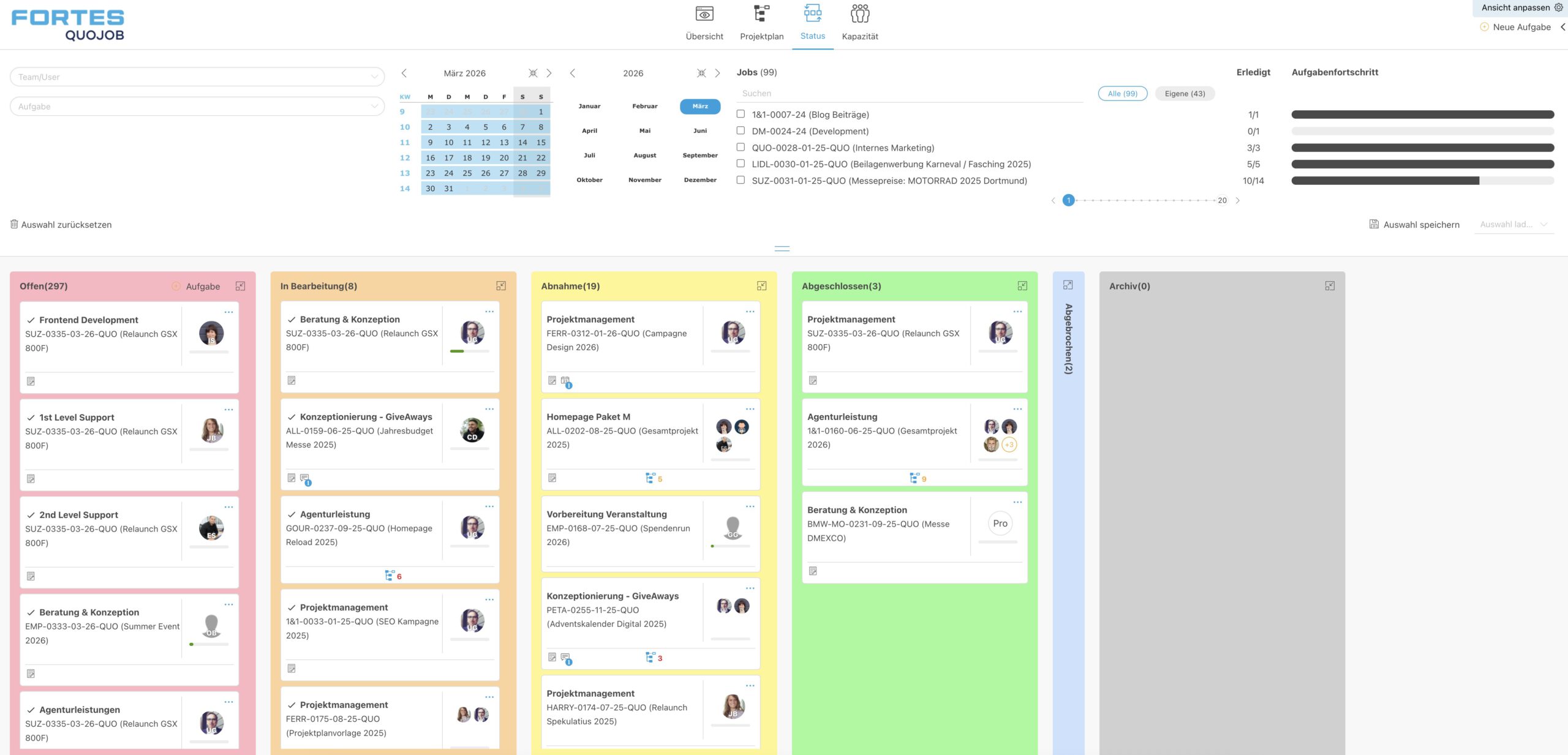 Fortes QuoJob Screenshot PM