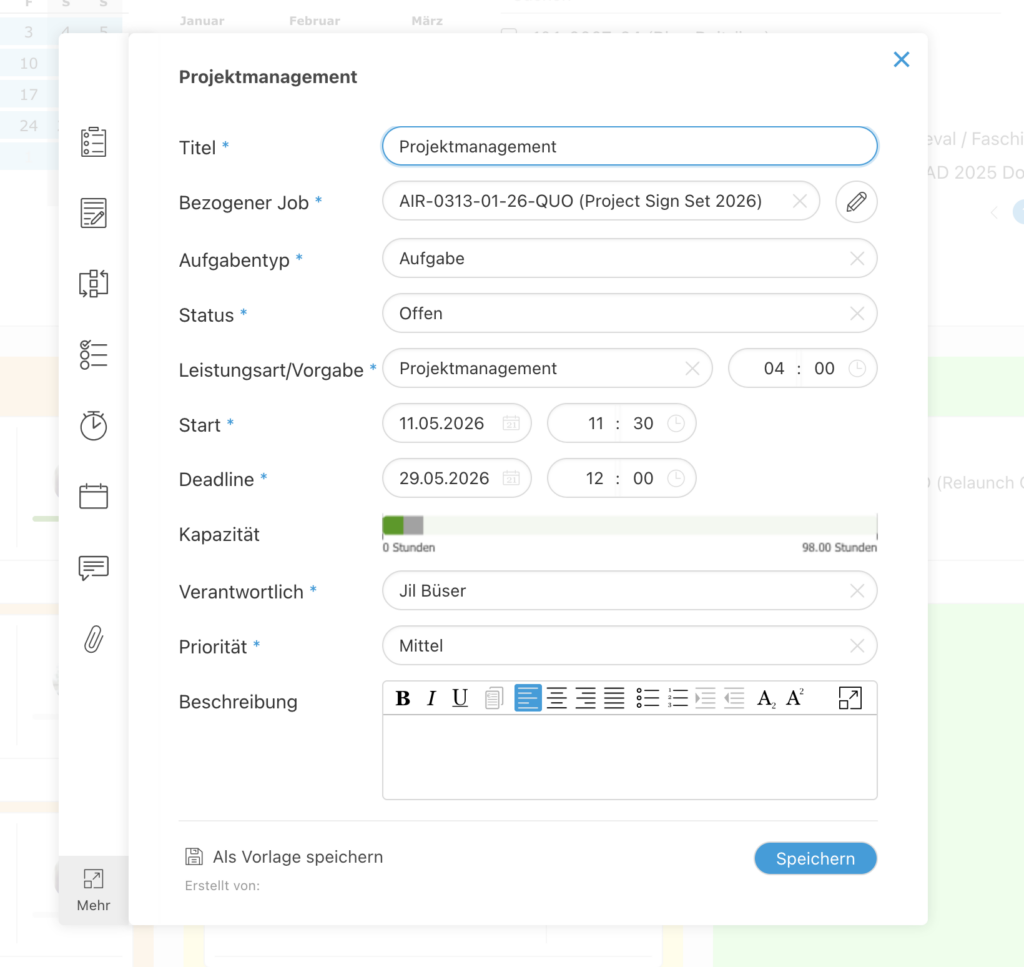 Fortes QuoJob effizientes Aufgabenmanagement, Screenshot 3