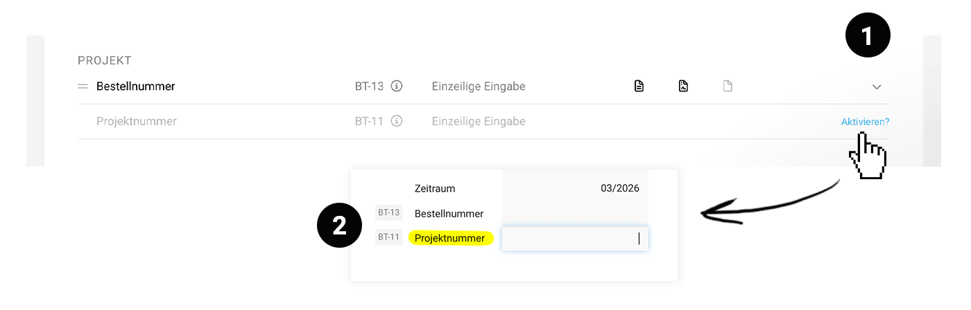 Screenshot moco-standardfeld-projektnummer