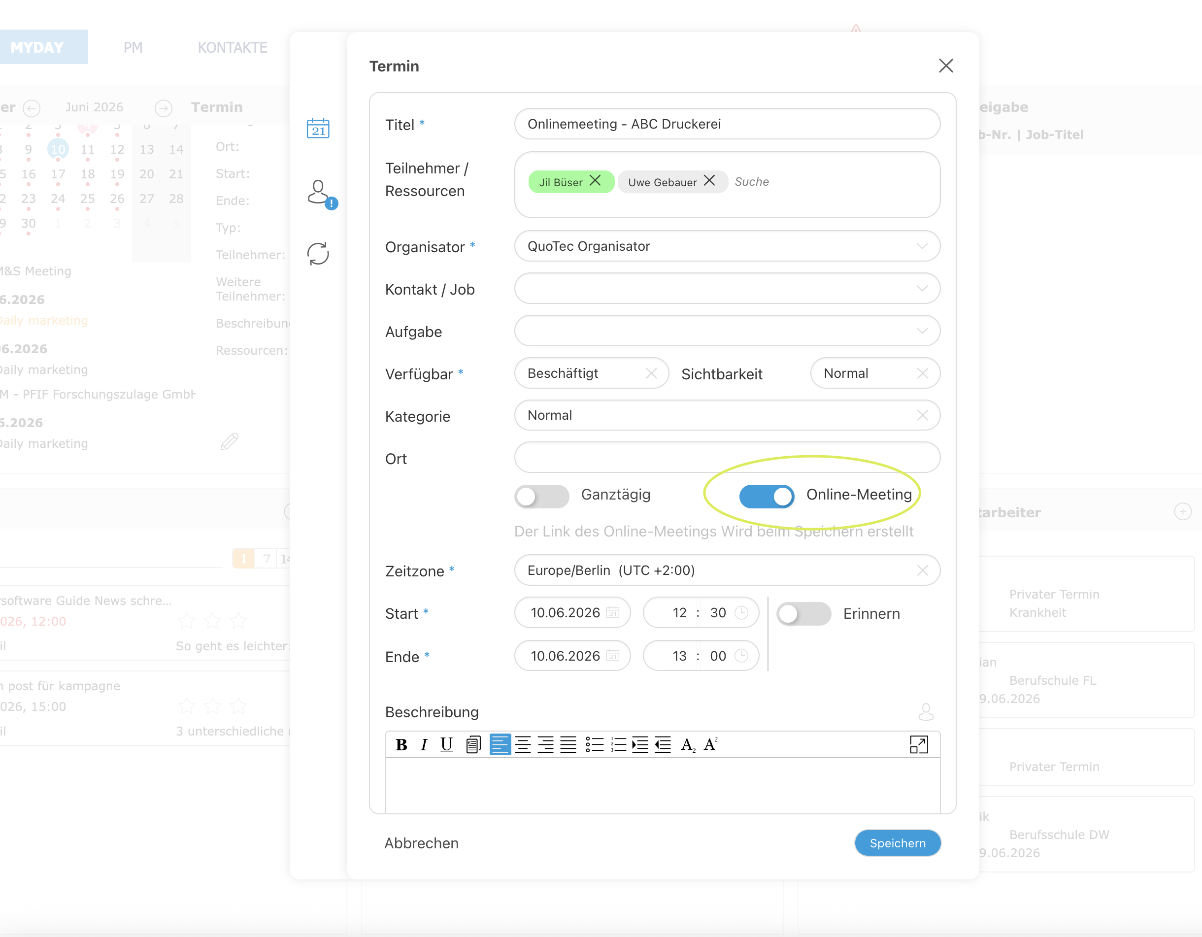 QuoJob_Screenshot_OnlineTermin