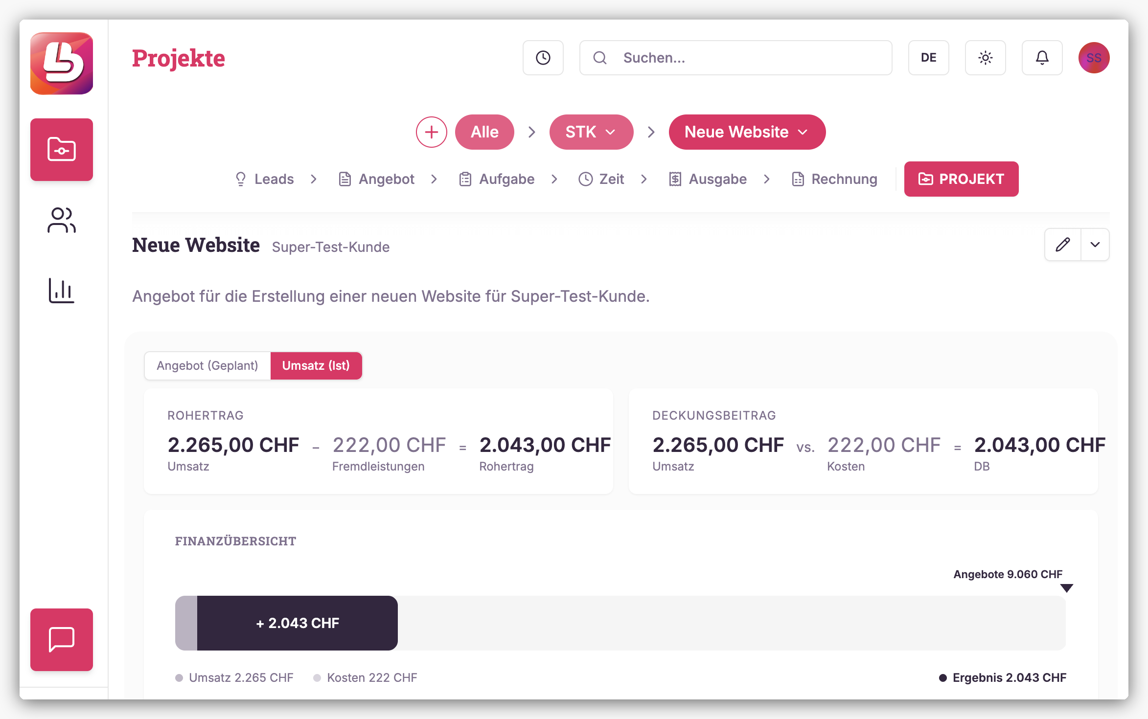 LeadToBill: Projekt Beispiel neue Webseite