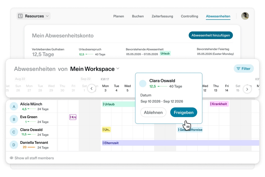 OS/ News Screenshot Abwesenheitskonto