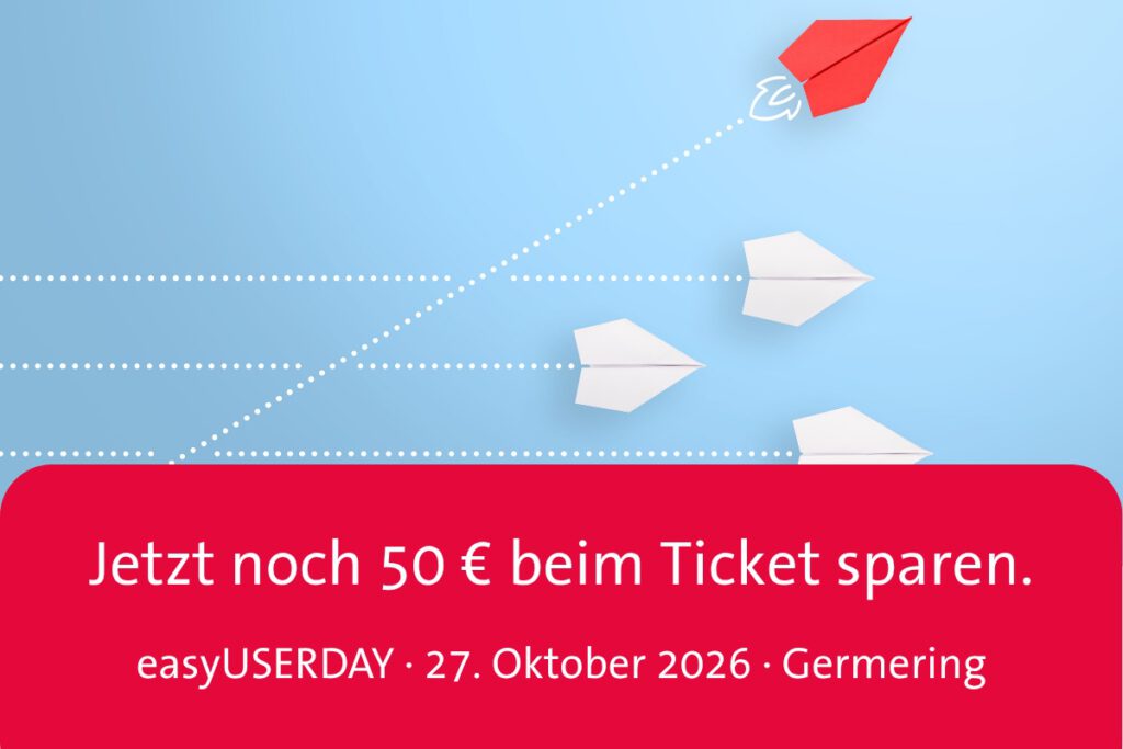 Nur noch bis 31.08.: 50 € beim easyUSERDAY sparen