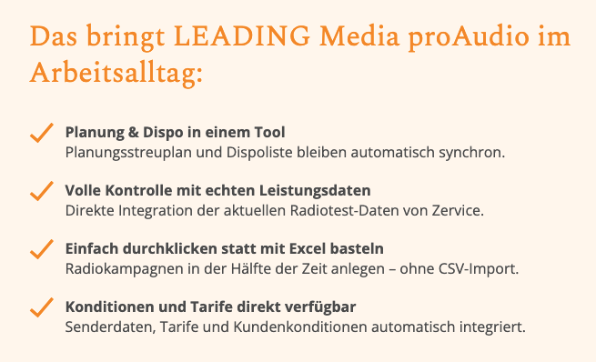 Leading Media proAudio Checkliste Alltag Umsetzung