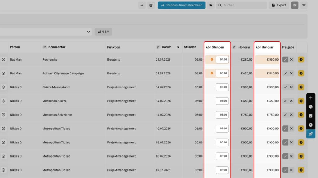 Poool-Updates Q3: Screenshot Abrechnung 1