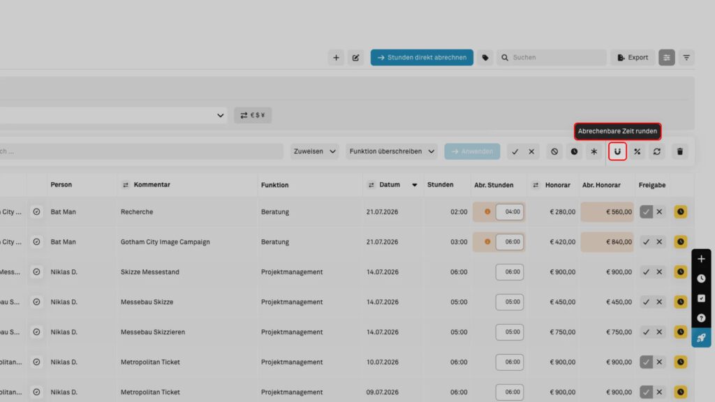 Poool-Updates Q3: Screenshot Abrechnung 2